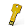 USB stick Sleutel,  geel