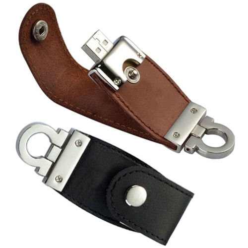 Leren USB stick Sleutelhanger
