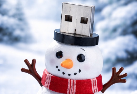 Winterse USB-stick bedrukken als relatiegeschenk